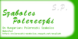 szabolcs polereczki business card